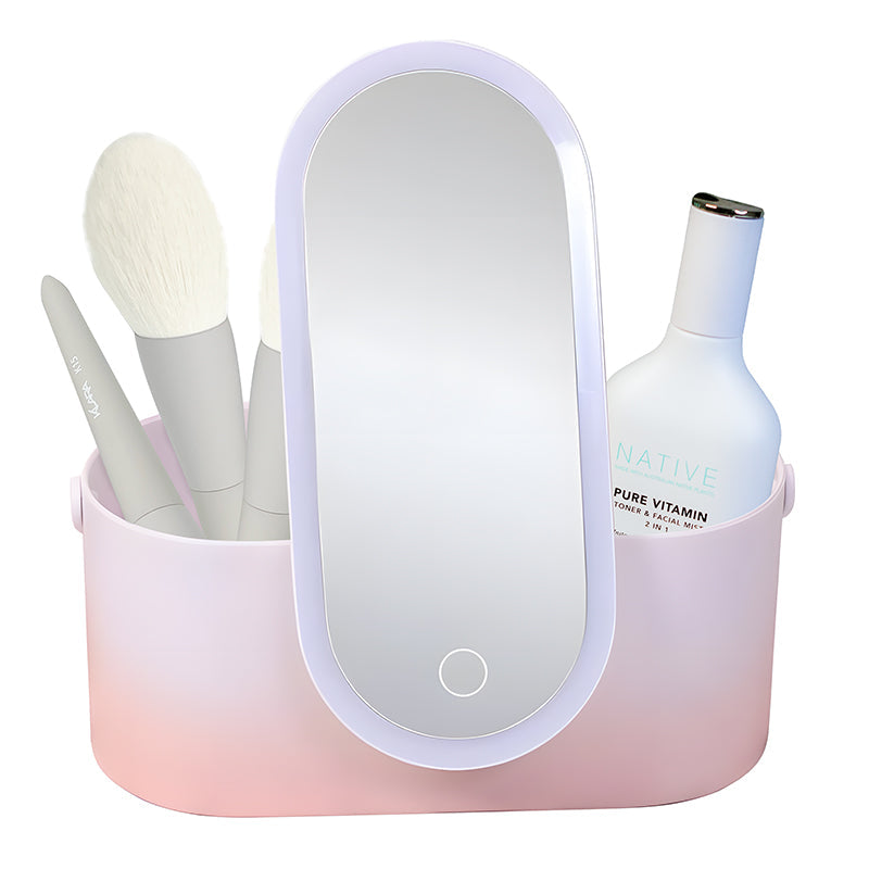 GlamBox Portable Vanity with LED mirror - Klara Cosmetics